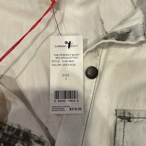 NWT Current/Elliot Women’s Distressed White Top Size 1 - Picture 3 of 5